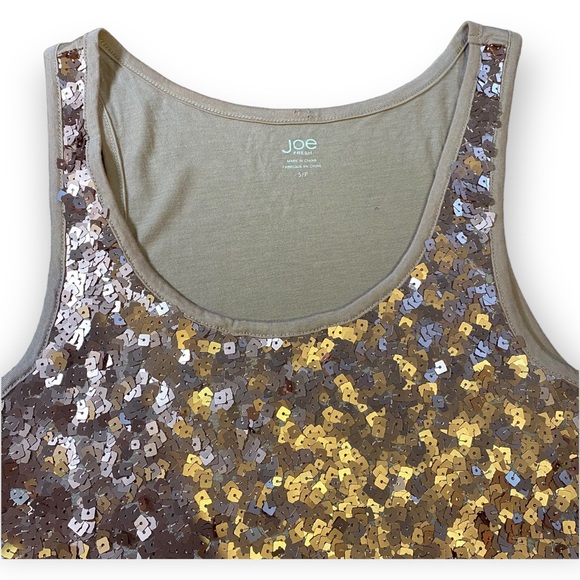 2for$25 Joe Fresh Rose Gold Pink Sequin Tank Top Size Small - Picture 5 of 12